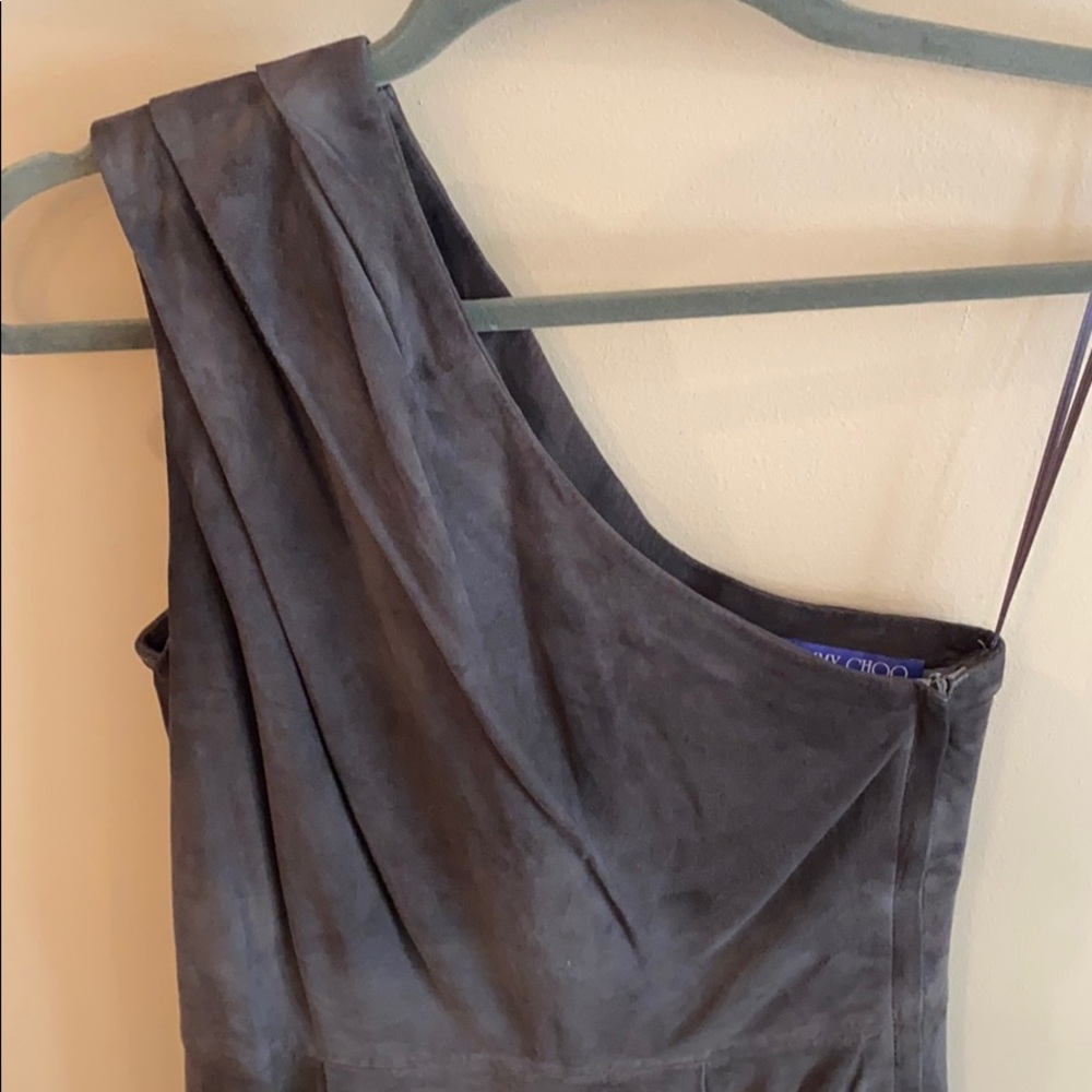 Jimmy Choo For H&M Grey One Shoulder Dress Sz 4 - image 6